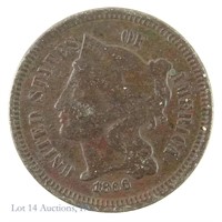 1866 U.S. Nickel Three-Cent Coin (Details ?)