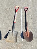 Square point and shovel nose shovels