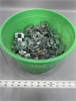 Bucket of 7/16 inch plywood clips