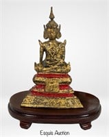 19th C Thai Ratanakosin Seated Buddha Bronze