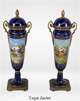 Pair of 19th Century French Sevres Urn Vases