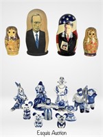Matryoshka Russian Nesting Dolls & Gzhel Figurines