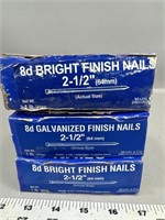 (2 1/2 boxes) 2 1/2” bright finish nails