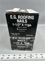 (2 mostly full boxes) 1 1/2” roofing nails