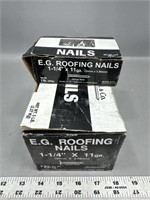 (2 full boxes)1 1/4”  galvanized roofing nails