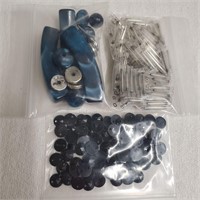 Various Beads - Blue, Black, Silver