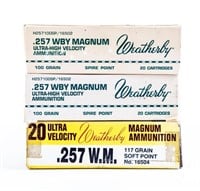 Ammo 49 Rounds .257 Weatherby Magnum