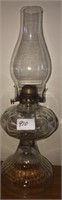 Early heavy glass oil lamp