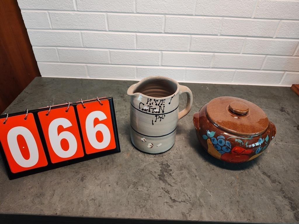 Pottery Pitcher and Cookie Jar
