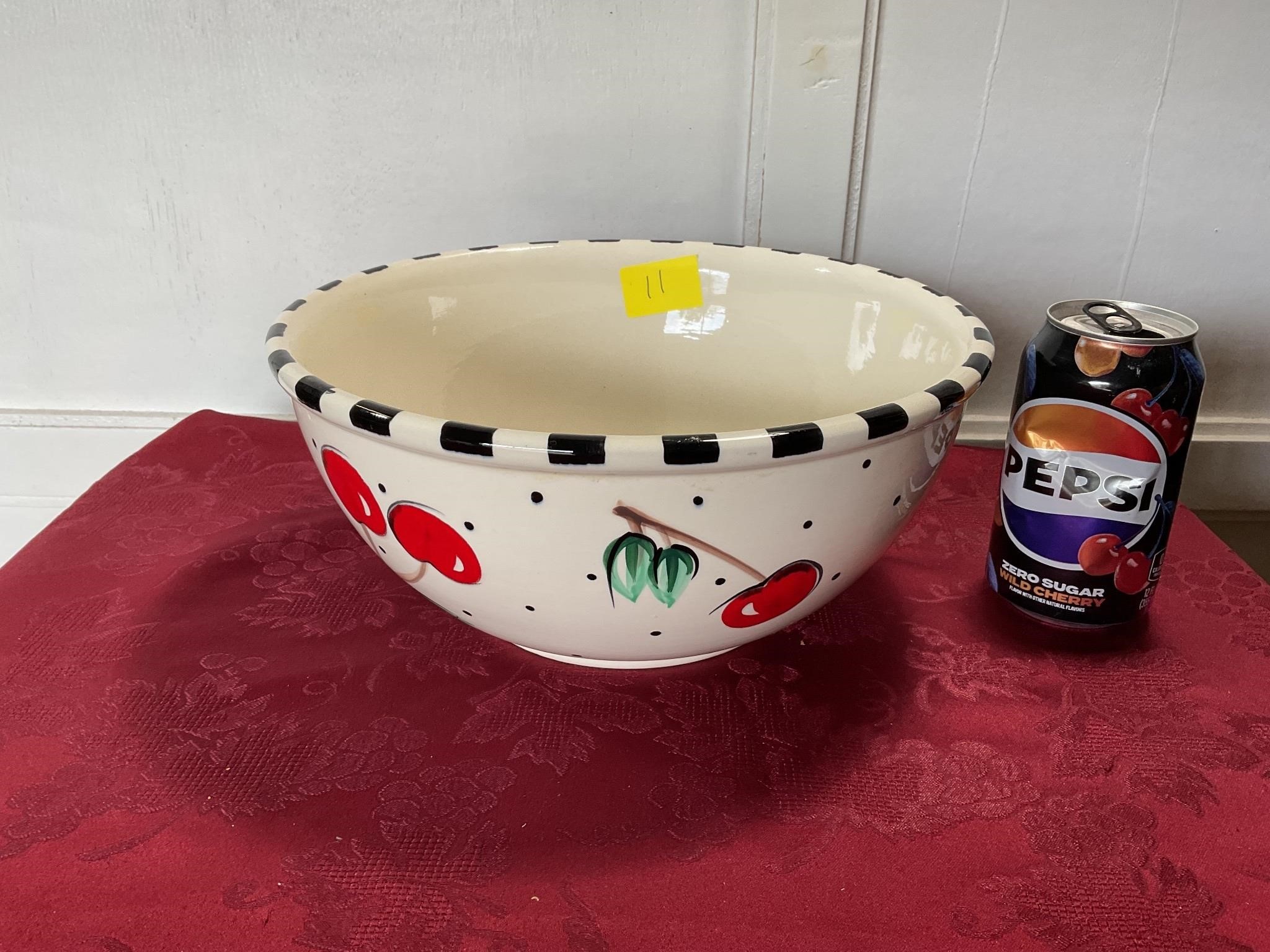 Large cherry fruit bowl GAETANO pottery