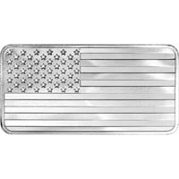 10 oz. Highland Mint Silver Bar US Flag Design