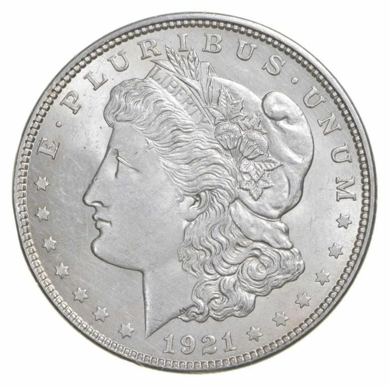 1921 AU/Unc $1 1921 Morgan US Silver Dollar Coin