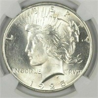 BU $1 1925 Peace Silver Dollar Uncirculated Coin