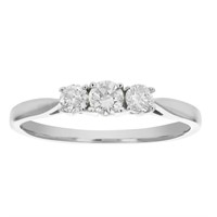 3 Stone Natural Diamond 14K Gold Engagement Ring