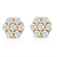 Natural Diamond Earrings Studs 10k Yellow Gold