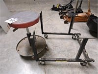 Rolling mechanic's stool & rolling bracket