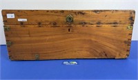 ANTIQUE CAMPHOR WOOD TRUNK WITH BRASS