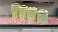 SET 4 CERMAIC CANISTERS CIRCA 1950'S