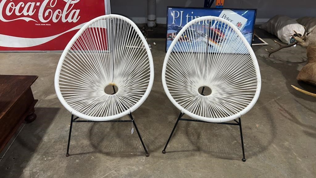 2 X  ACAPULCO STYLE STRING CHAIRS