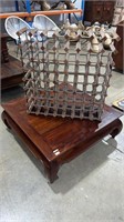 SQUARE CHINESE STYLE COFFEE TABLE & WINE RACK