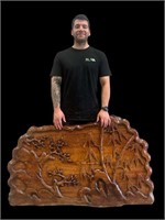 FANTASTIC DETAILED CARVED TIMBER PANEL DOUBLE