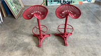 PAIR OF CAST IRON MCCORMICK FARMALL TRACTOR SEAT