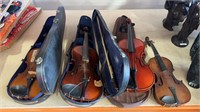 4 X VIOLINS SOME IN CASES