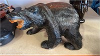 CHI[P CARVED TIMBER BLACK BEAR STATUE