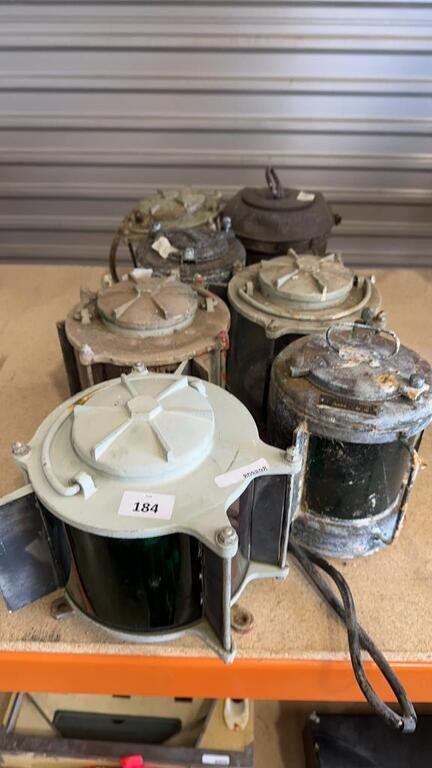 7 VARIOUS SHIPS PORT/ STARBOARD LAMPS