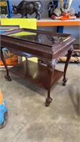 ANTIQUE AUTO TROLLEY WITH REMOVABLE BUTLERS TRAY