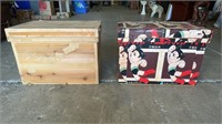 2 TIN LINED TRUNKS WITH ONE ASTRO BOY WRAPPED