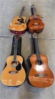 4 X ACOUSTIC GUITARS 3 WITH BAGS