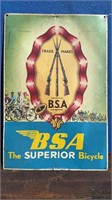 VINTAGE B.S.A. "THE SUPER BICYCLE" TIN SIGN