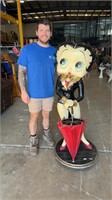 LIFESIZE BETTY BOOP WITH UMBRELLA STAND ON WHEELS