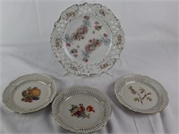 Antique German & British Pierced Porcelain Plates
