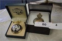 SET OF 2  COMMEMORATIVE POCKET WATCHES