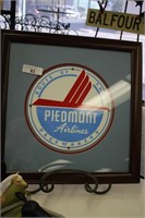 PIEDMONT AIRLINE PORCELAIN SIGN FRAMED 11"X11"