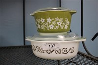 MID CENTURY 2PC PYREX LIDDED DISHES