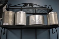 MID CENTURY CAKE CARRIER AND CANISTER SET
