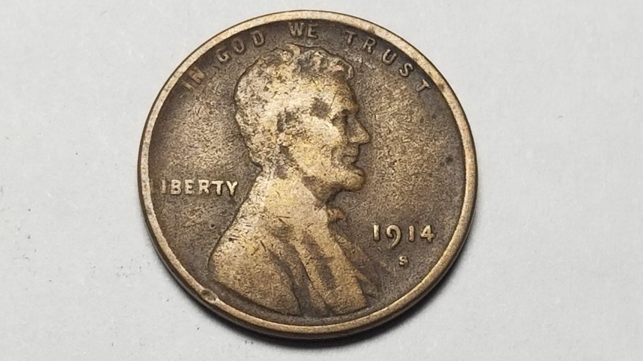 1914 S Lincoln Cent Wheat Penny Rare