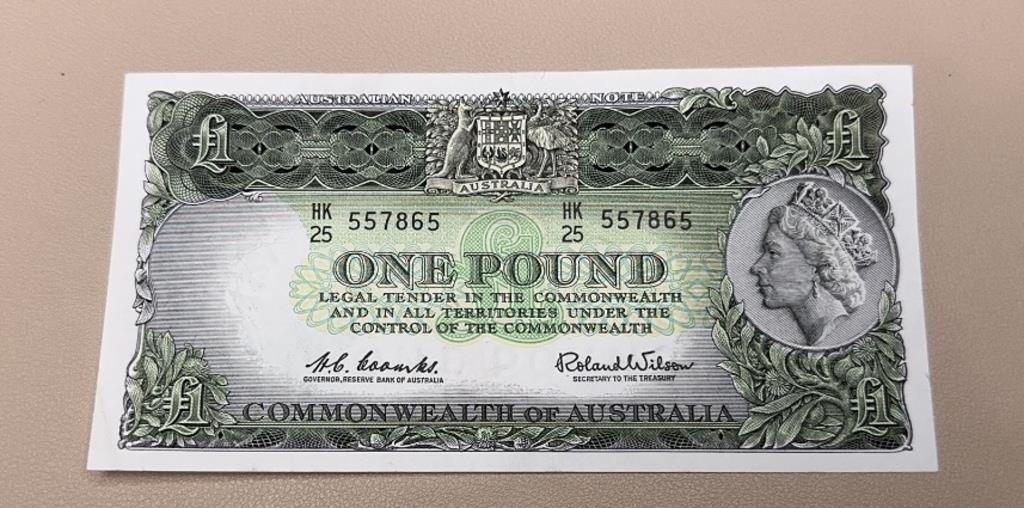 AUSTRALIAN 1961 ONE POUND COOMBS/WILSON BANKNOTE