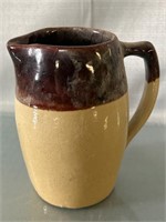 Brown stoneware pottery pitcher 7