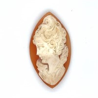 ANTIQUE  CAMEO - VICTORIAN LADY FINE DETAIL