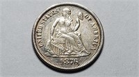 1876 Seated Liberty Dime Very High Grade