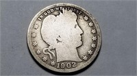 1902 S Barber Quarter Rare