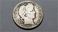 1911 D Barber Quarter Rare
