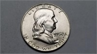 1958 D Franklin Half Dollar Gem Uncirculated