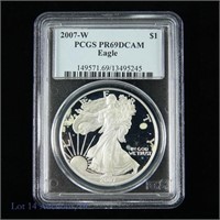 2007-W Silver Eagle $1 (PCGS PR69 DCAM)