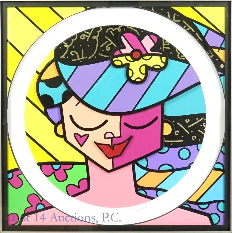 Romero Britto Framed Pink Face 2008