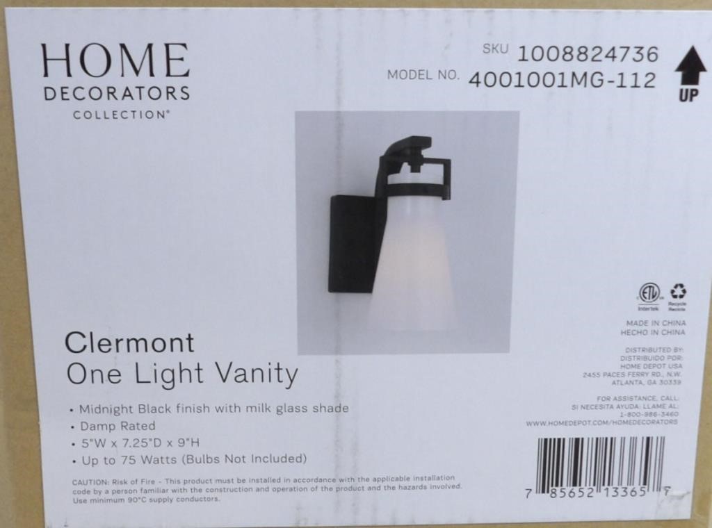 Home Decorators Clermont One Light Vanity